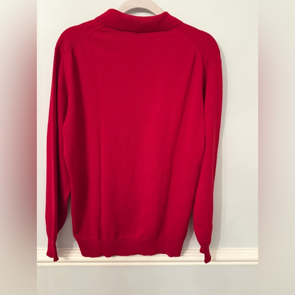 Brioni for Neiman Italian Merino Knit Polo Sweater Red Men’s M - Picture 6 of 7